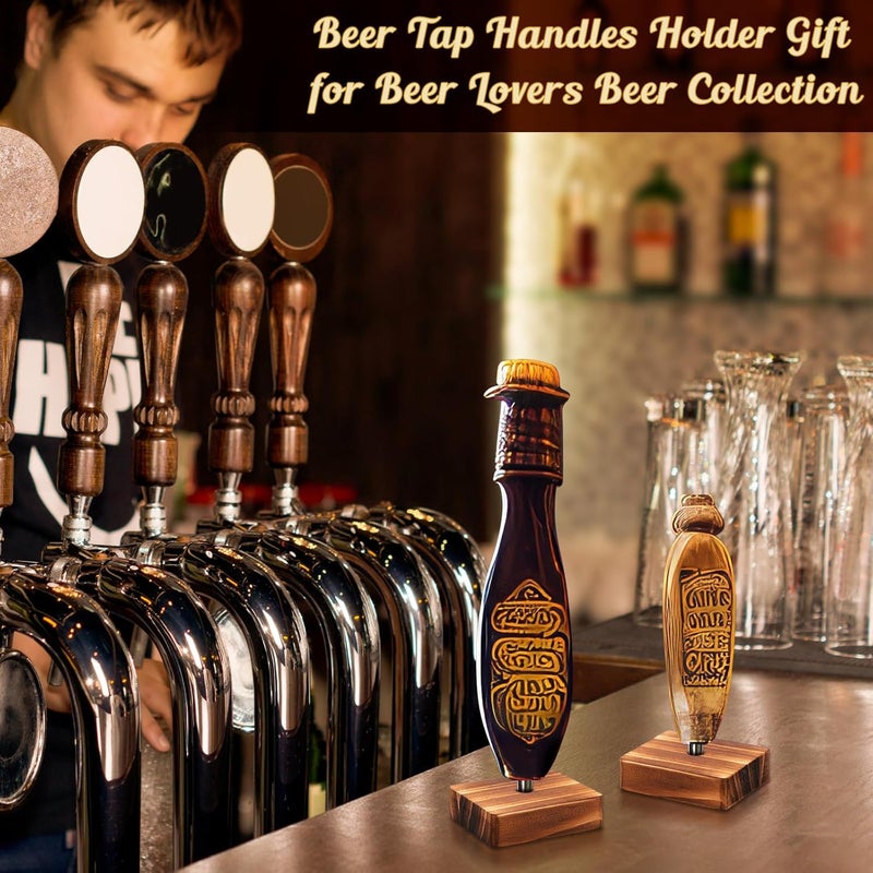 Colingmill 4 Pack Pine Beer Tap Handle Display, 3 x 2.6 x 0.8 Inches Wooden Display for Beer Tap Handles Beer Tap Holder Gift for Beer Lovers Beer Collection Bars Display - Image 5
